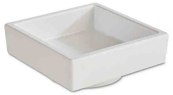 APS Bento Box -ASIA PLUS-, 7,5 x 7,5 cm, hauteur : 3 cm, mélamine, intérieur : blanc, brillant, extérieur : blanc, mat, 15473