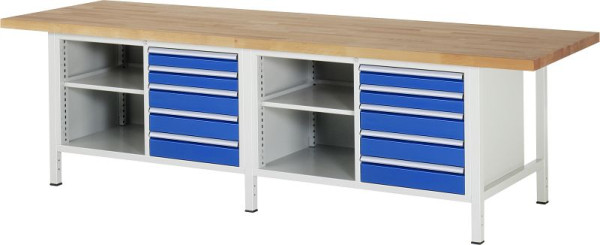 Etabli RAU série 8000 - modèle 8464, L3000 x P900 x H840-1040 mm, base système L2425 x P850 x H800-1000 mm, 03-8464A2-309B4H.11