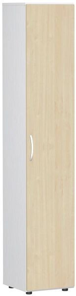 geramöbel armoire à double porte avec pieds, poignée gauche ou droite, amortisseur de porte inclus, non verrouillable, 400x420x2160, érable/blanc, S-346100-AW