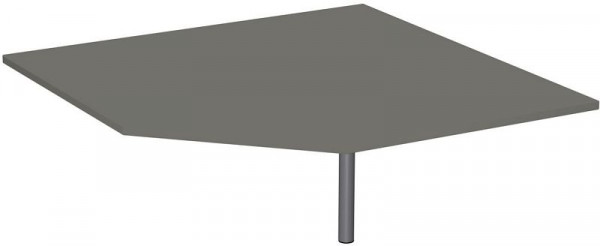 geramöbel plaque de liaison pentagone 90° avec pied de support, avec guide-câble, réglable en hauteur, 1225x1225x680-820, graphite/argent, N-657510-GS