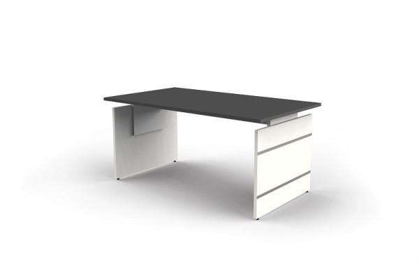 Bureau d'appoint Kerkmann réglable en hauteur, forme 4, L 1600 x P 800 x H 680-760 mm, anthracite, 114426.1