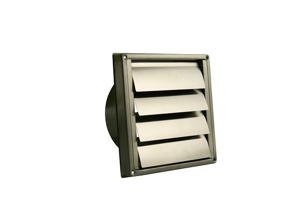 Grille de ventilation Marley 155x155mm Ø 100mm avec clapet anti-retour automatique (inox), 058825