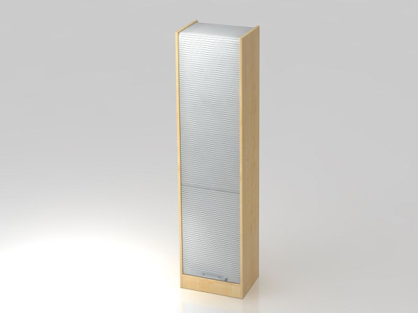 Armoire à volets roulants Hammerbacher verticale 50 cm, poignée de garde-corps 5OH érable/argent, 50x40x200,4 cm (LxPxH), VSET50/3/S/RE