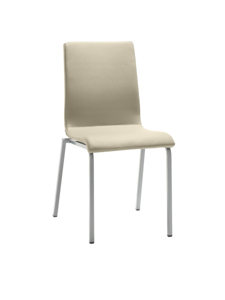 Chaise Mayer Sitzmöbel , structure argent perle, tube rectangulaire, taupe, 2120_08_30484