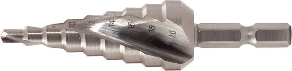 KS Tools Foret étagé 1/4" HSS, diamètre 4-12 mm, 9 étapes, 330.2381