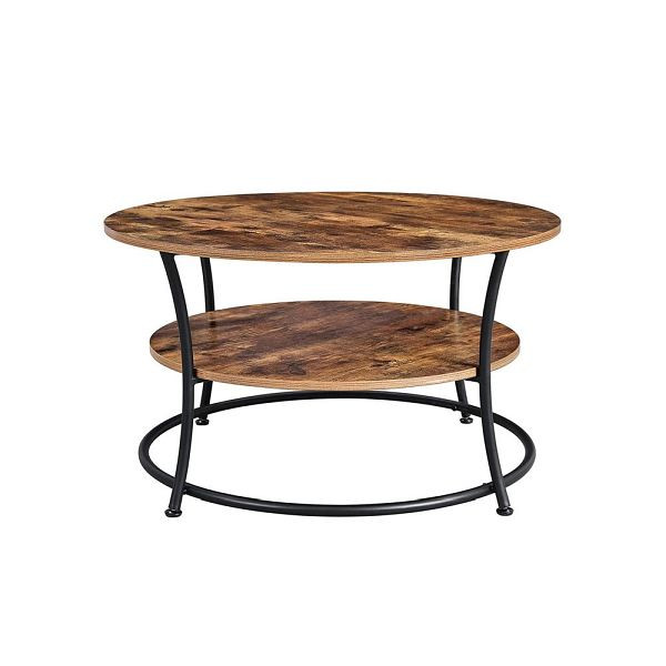 Table basse VASAGLE avec 2 étagères, LCT80BX