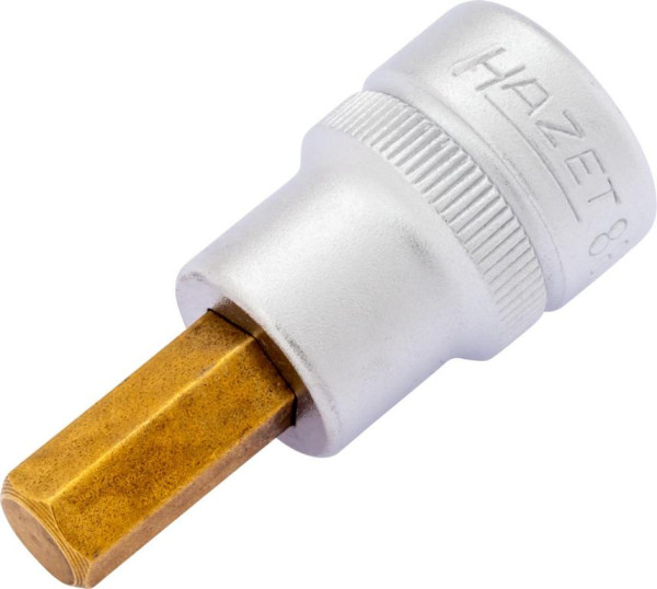 Douille tournevis Hazet, carré creux 10 mm, profil six pans creux, 8 mm, extra court avec moletage, 8801K-8