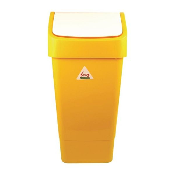 Poubelle SYR avec couvercle battant jaune 50L, CC080
