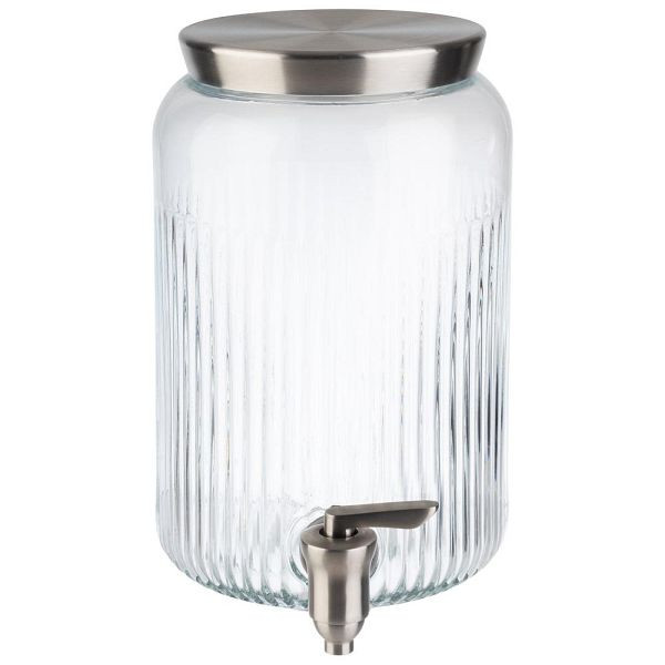 Distributeur de boissons APS, 3,8 litres, récipient en verre, robinet inox, Ø 16 cm, hauteur 25 cm, 10818