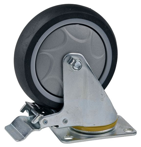 Roue en acier SW avec frein, pour chariot d'atelier 07050L, 07050L-4