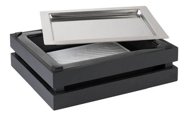 APS Insert GN 1/2 - SUPERBOX-, 32,5 x 26,5 cm, hauteur : 8,5 cm, polystyrène, noir, adapté pour GN 1/2, 11617