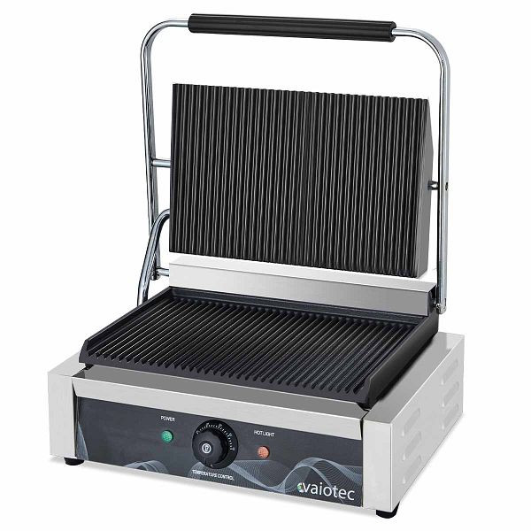 Grill de contact électrique Vaiotec EASYLINE largeur 430 mm, rainuré en haut et en bas, 10592