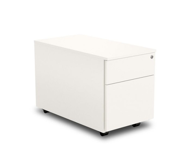 Conteneur roulant Kerkmann avec serrure centrale, frais, avec 1 tiroir, L 430 x P 800 x H 540 mm, blanc, 12455910