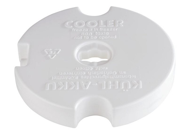Poche froide APS, Ø 15 cm, hauteur : 2,5 cm, polyéthylène, blanc, remplie de liquide de refroidissement, 10777