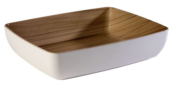 APS GN 1/2 cuve -FRIDA-, 32,5 x 26,5 cm, hauteur : 7,5 cm, mélamine, intérieur : aspect bois, extérieur : blanc, 84589