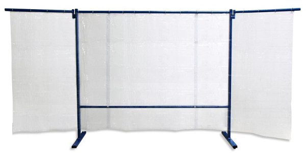 Mur de protection contre les soudures ELMAG, 3 parties, avec rideau en film, transparent, DIN S0, largeur : 3,8 m, 57254