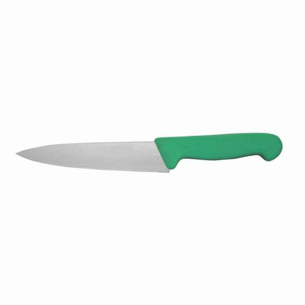 Couteau de chef Schneider, lame étroite, 16 cm, manche vert, 260839