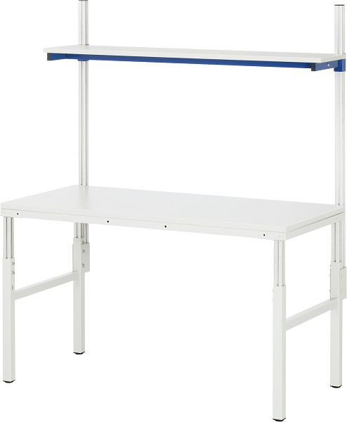 Table de base RAU (système de poste de travail série E), L1200 x P500 x H650-1000 mm (avec structure), plan de travail EGB avec revêtement en résine mélamine, E-ATEB-1200-500ME.11