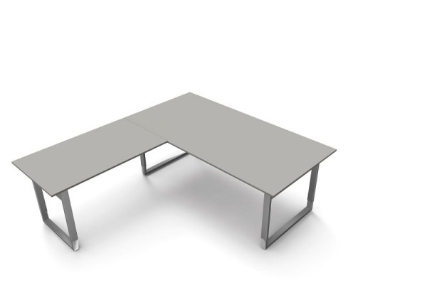 Kerkmann bureau extra large / table de réunion L 2000 x P 1000 x H 680-820 mm, forme 5, couleur : graphite, 11407012