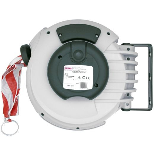 ELMAG Enrouleur automatique avec ruban barrière, Roll Compact, avec 20 m de ruban rouge/blanc, 42271