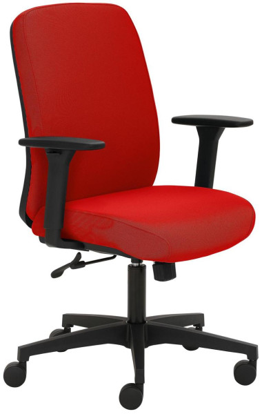 Mayer Sitzmöbel chaise pivotante, dossier bas, assise et dossier rembourrés, accoudoirs 3D noir, rouge cerise, 2219_AV3D_30611