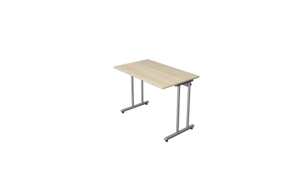 Bureau Kerkmann start-up, L 1000 x P 600 x H 750 mm avec pied en C en aluminium argent, érable, 11439050