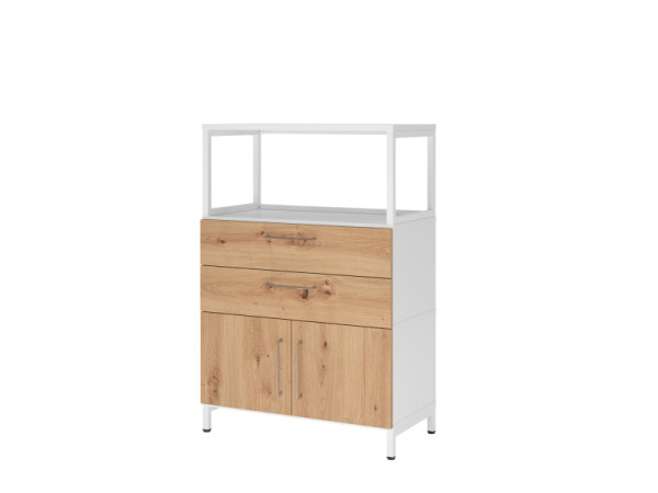 Armoire combinée Hammerbacher, 3OH, base, blanc/chêne astre, VFW38K1RU/W/R/BS