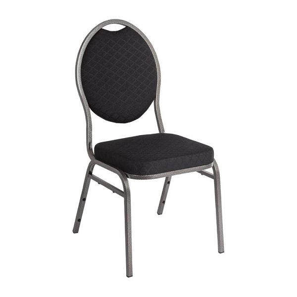Chaises de banquet Bolero avec dossier ovale noir, UE: 4 pièces, CE142
