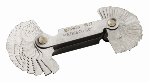 Jauge à vis Bahco, 60° métrique + 55° pouce, 52 jauges, 1537