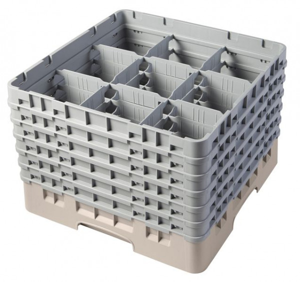 Panier de lavage Cambro 9 compartiments Camrack® 30 cm beige, lot de 2, 9S1114184