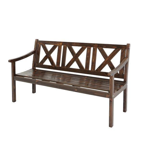 Banc de jardin Mendler Copenhagen, banc banc de parc banc en bois, bois massif de qualité gastronomique 3 places 160cm, brun foncé, 83526