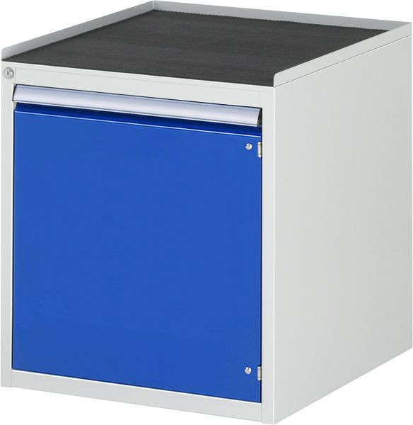 Armoire à tiroirs RAU série 7000, L580xP650xH645mm, porte battante H540mm, support métallique avec bord roulant sur 3 côtés et tapis antidérapant, 03-L3.8AR-MT.11