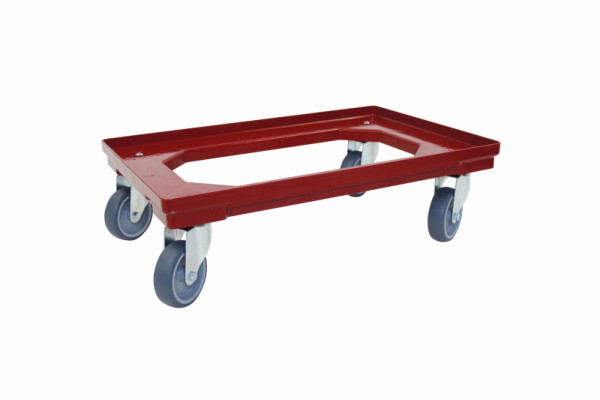 Rouleau de transport Schneider avec roues en caoutchouc, rouge, 62 x 42 cm, avec 4 roulettes pivotantes, 202099
