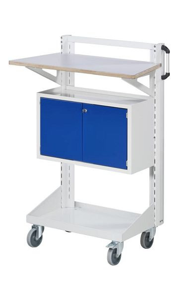 Plan de travail et armoire suspendue de l'unité de base ANKE; 800x450x1350 mm; RAL 7035/5010; avec 1x plan de travail KSP; 1x armoire suspendue hauteur 450 mm, 962.042
