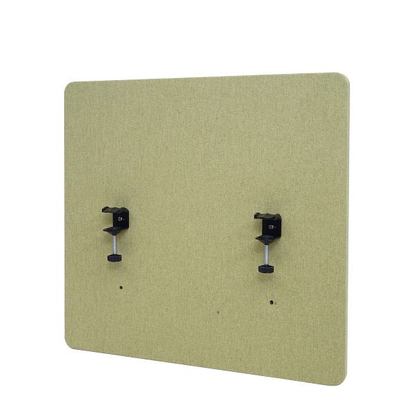 Cloison de table acoustique Mendler HWC-G75, paravent de bureau, panneau d'affichage de bureau, tissu/textile à double paroi, 60x65cm vert, 71939+71943