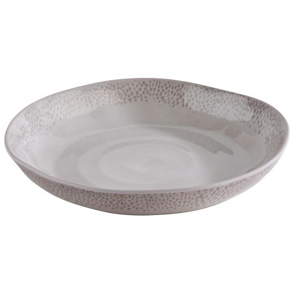 APS bol/assiette "FOOTMARK", assiette creuse, Ø 24 cm, hauteur 4 cm, mélamine, décor, blanc-gris, 85322