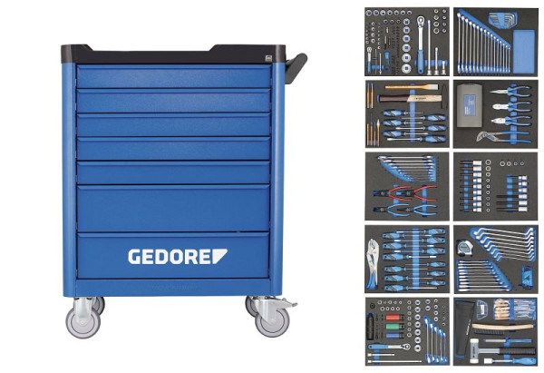 GEDORE chariot à outils workster smartline avec assortiment d'outils de 308 pièces, 2980347
