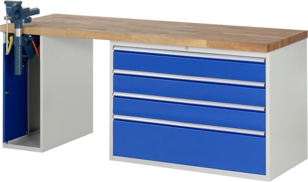 Etabli RAU série 7000 - modèle 7710-2, L2000 x P700 x H890 mm, base système L2000 x P650 x H850 mm, 03-7710A2-207B4M.11