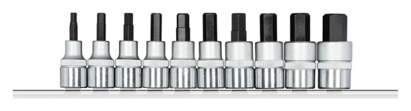 Embouts de tournevis GEDORE rouges 1/2", six pans creux, métrique, sur barrette de connexion, 3300023