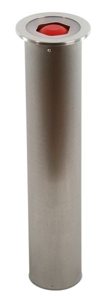 Distributeur de gobelets Lölsberg en acier inoxydable longue installation sur comptoir, diamètre du gobelet environ 62-98 mm, longueur du tube environ 600 mm, y compris jeu d'anneaux en silicone, 990 003
