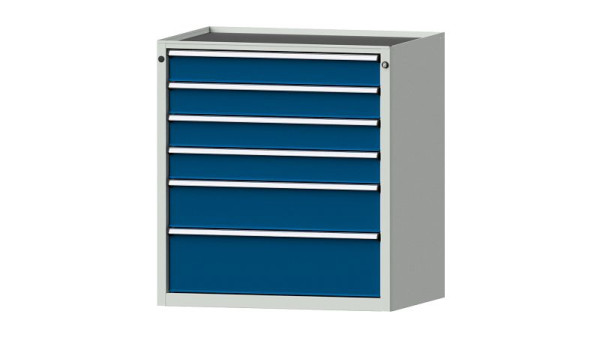 Armoire à tiroirs pour établis ANKE, modèle 3007 V, 910 x 675 x 980 mm, RAL 7035/5010, baignoire, 611.212