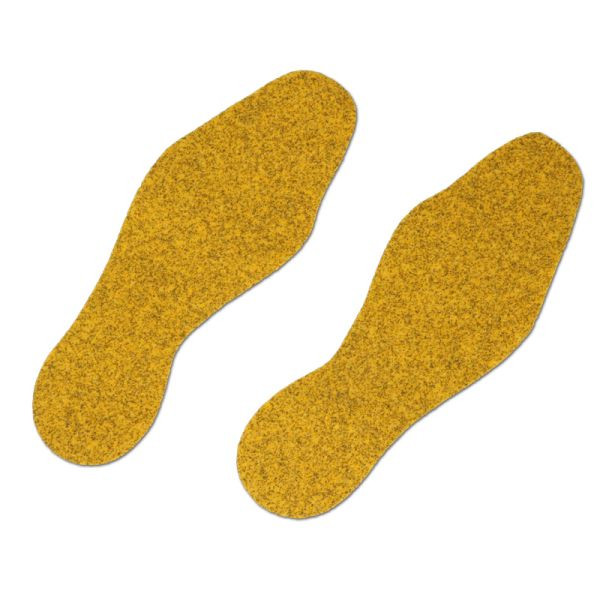 m2 revêtement antidérapant Marquage d'information Public 46 jaune Forme chaussure 95x265mm (1 paire), UE : 10 pièces, M9GV10S1