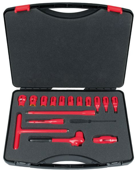 KS Tools Jeu de clés à douilles 3/8" avec outils isolés, 16 pièces, 117.1882