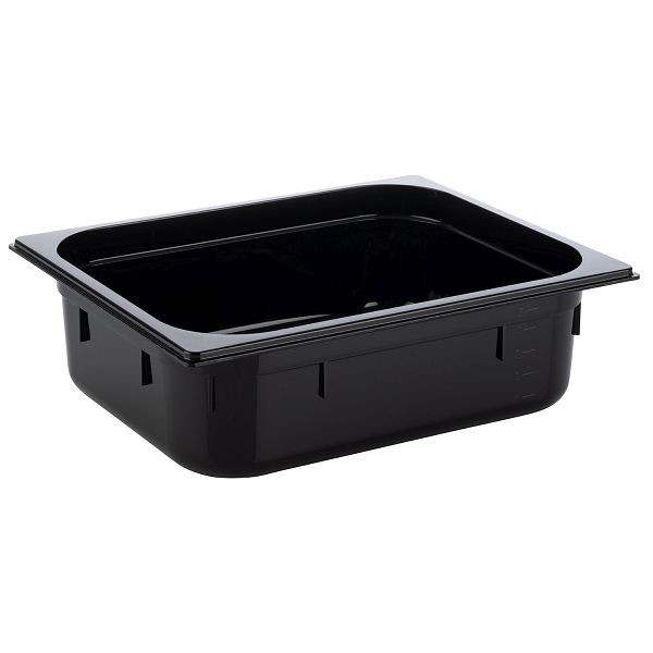 Bac APS GN 1/2, 32,5 x 26,5 cm, profondeur : 100 mm, polycarbonate, noir, 5,9 litres, 82065