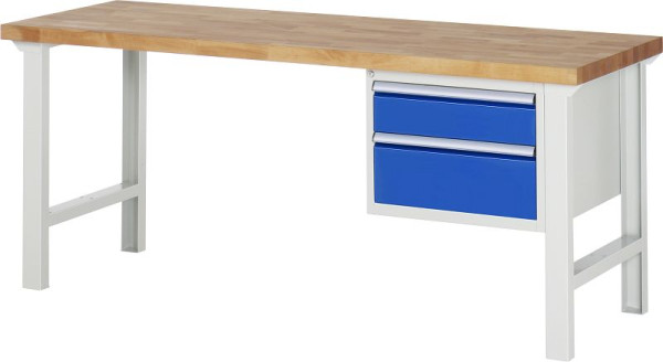 Etabli RAU série 7000 - modèle 7123, L2000 x P700 x H840 mm, base système L2000 x P650 x H800 mm, 03-7123A1-207B4S.11