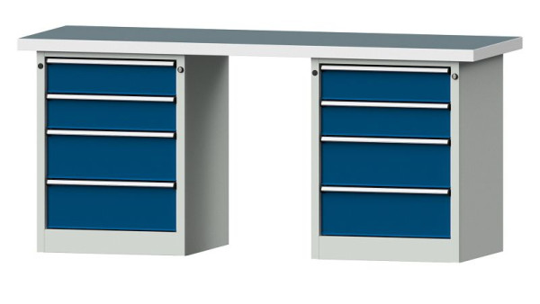 Établis ANKE Établi combiné, modèle 840 V, 2000 x 700 x 900 mm, RAL 7035/5010, UBP 50 mm, 415.107