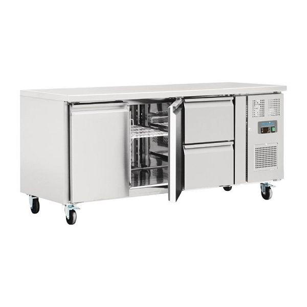 Comptoir réfrigéré Polar 2 portes avec 2 tiroirs 417L, GD874
