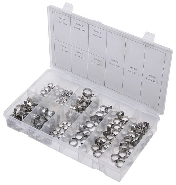 Assortiment de colliers de serrage en acier inoxydable SW-Stahl, 170 pièces, S8038
