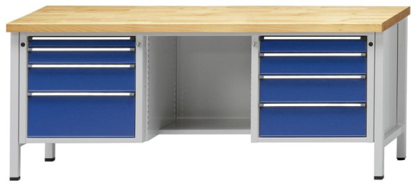 Établi ANKE 2000x700mm; Gauche 4 tiroirs 60.90, 150.240 mm Droite 4 tiroirs 90, 120, 150, 180 mm, modèle 327 V