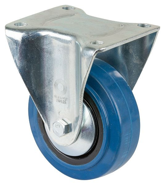 Rouleau de transport BS rollers, largeur de roue 32 mm, roue Ø 100 mm, capacité de charge 200 kg, pneus élastiques bleus, corps de roue en plastique, roulement à rouleaux, LS510.B61.101